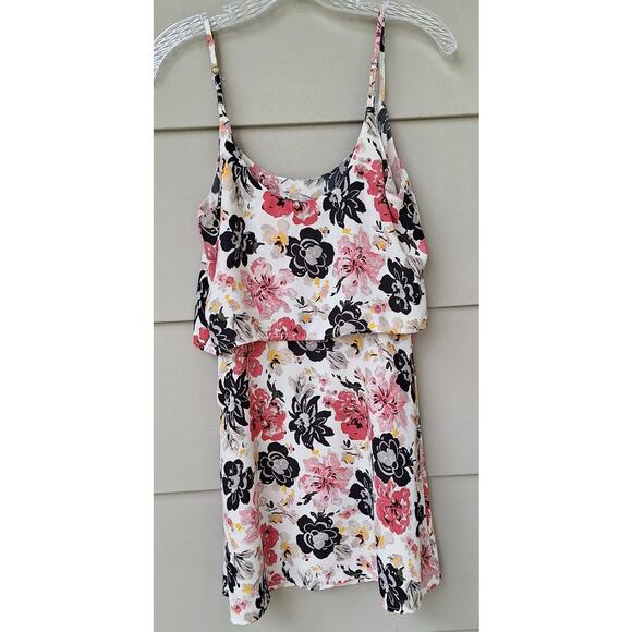 Abercrombie & Fitch Floral Mini Tank Sun Dress Size S Flowy Chest Overlay Ruffle - Picture 5 of 8